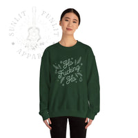 Thumbnail for Comfort Colors Ho F*cking Ho NSFW Funny Christmas Sweater - Sunlit Funlit Country Music Tees