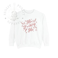Thumbnail for Comfort Colors Ho Fcking Ho NSFW Funny Christmas Sweater - Sunlit Funlit Country Music Tees