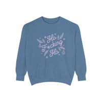 Thumbnail for Comfort Colors Ho Fcking Ho NSFW Funny Christmas Sweater - Sunlit Funlit Country Music Tees