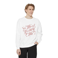 Thumbnail for Comfort Colors Ho Fcking Ho NSFW Funny Christmas Sweater - Sunlit Funlit Country Music Tees