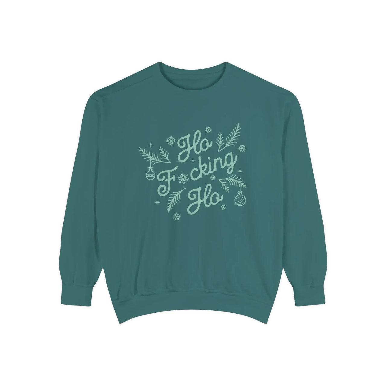 Comfort Colors Ho Fcking Ho NSFW Funny Christmas Sweater - Sunlit Funlit Country Music Tees