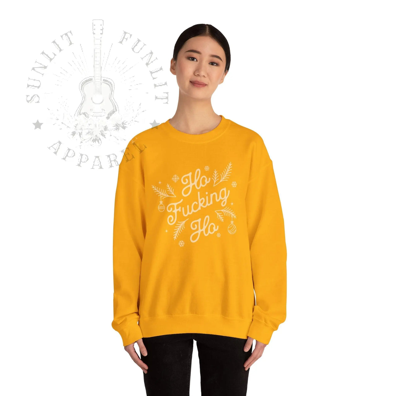 Comfort Colors Ho F*cking Ho NSFW Funny Christmas Sweater - Sunlit Funlit Country Music Tees
