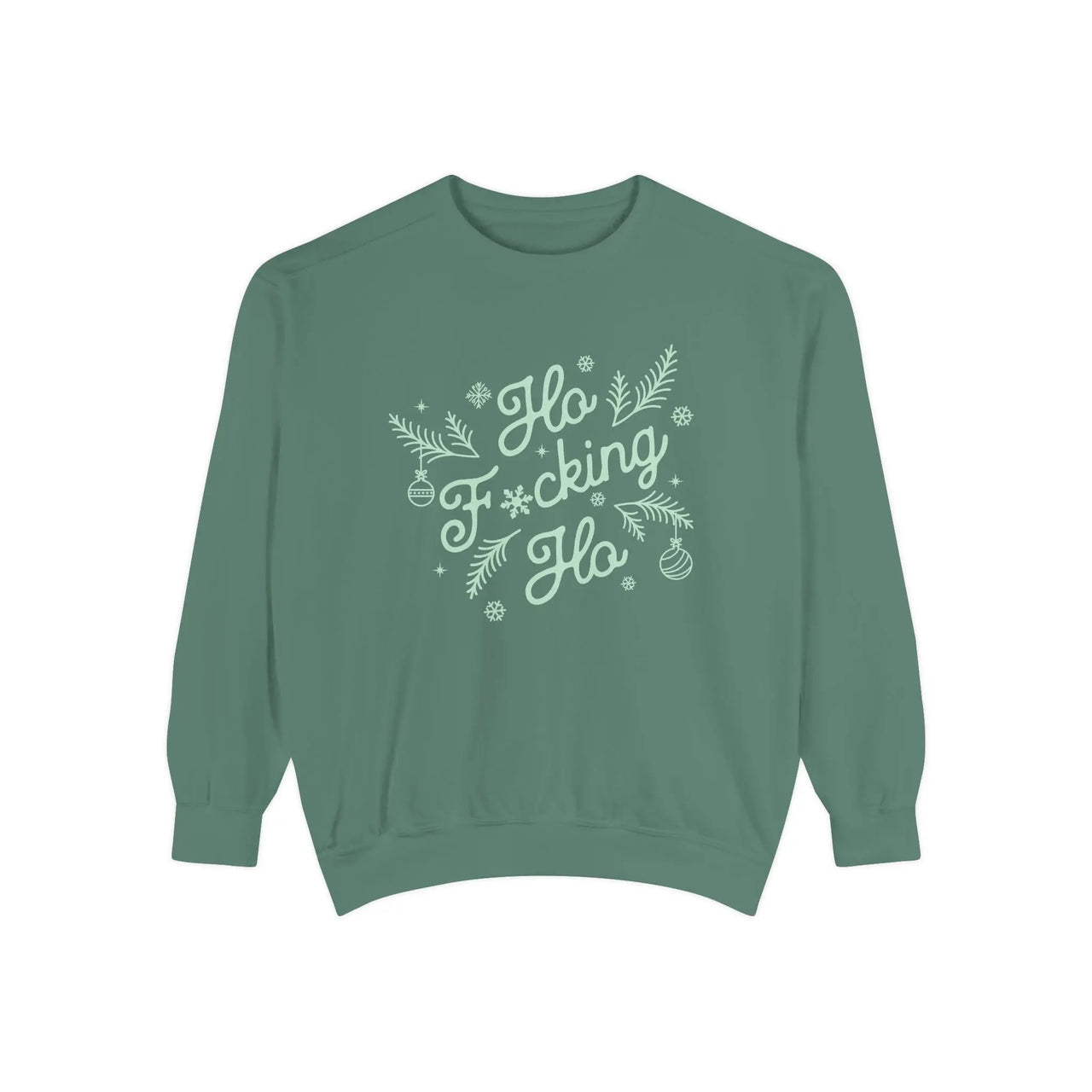 Comfort Colors Ho Fcking Ho NSFW Funny Christmas Sweater - Sunlit Funlit Country Music Tees