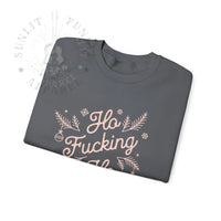Thumbnail for Comfort Colors Ho F*cking Ho NSFW Funny Christmas Sweater - Sunlit Funlit Country Music Tees