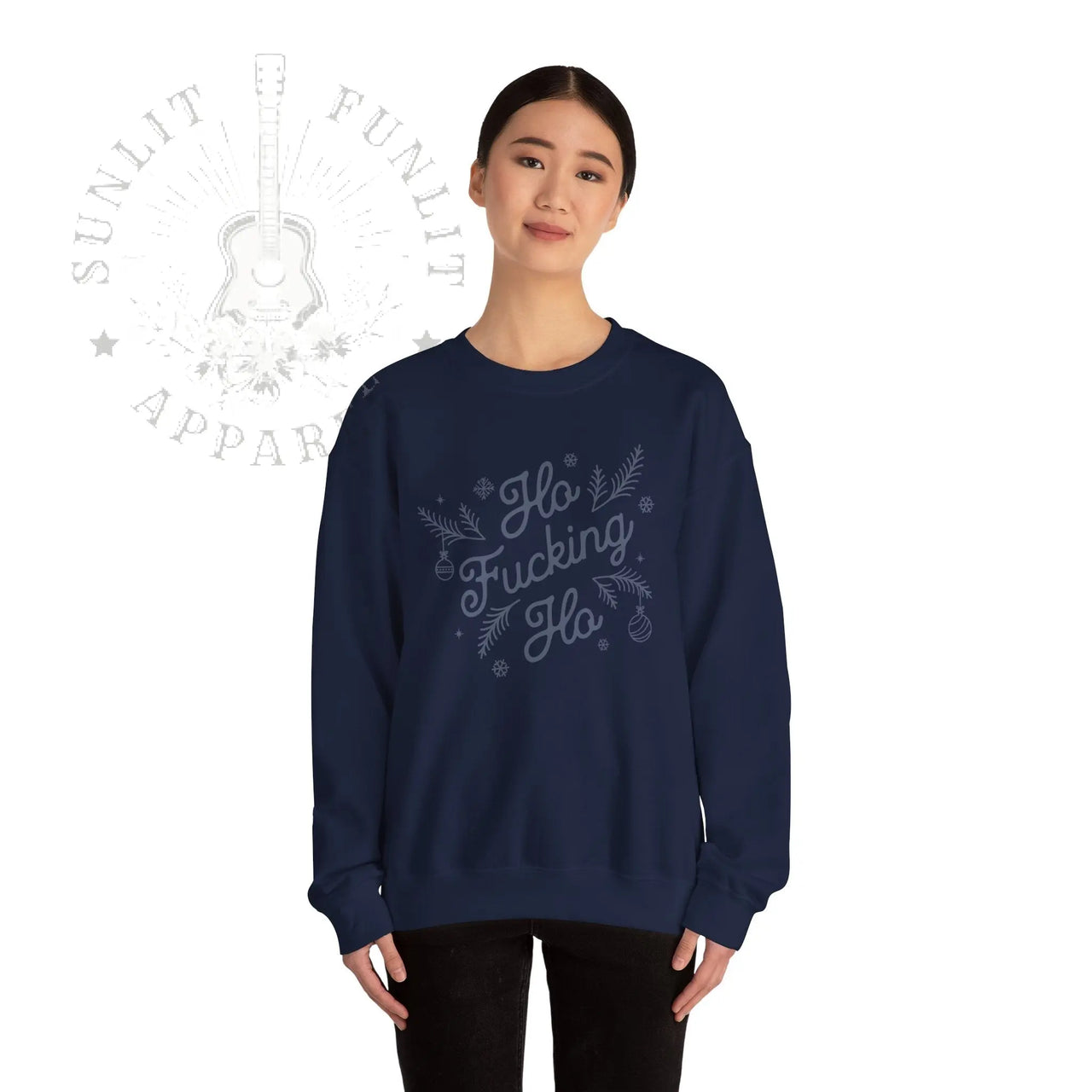 Comfort Colors Ho F*cking Ho NSFW Funny Christmas Sweater - Sunlit Funlit Country Music Tees