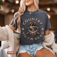 Thumbnail for Country Til I'm Dead Country Fan Tee - Sunlit Funlit | Graphic Tees for Country Concert Addicts