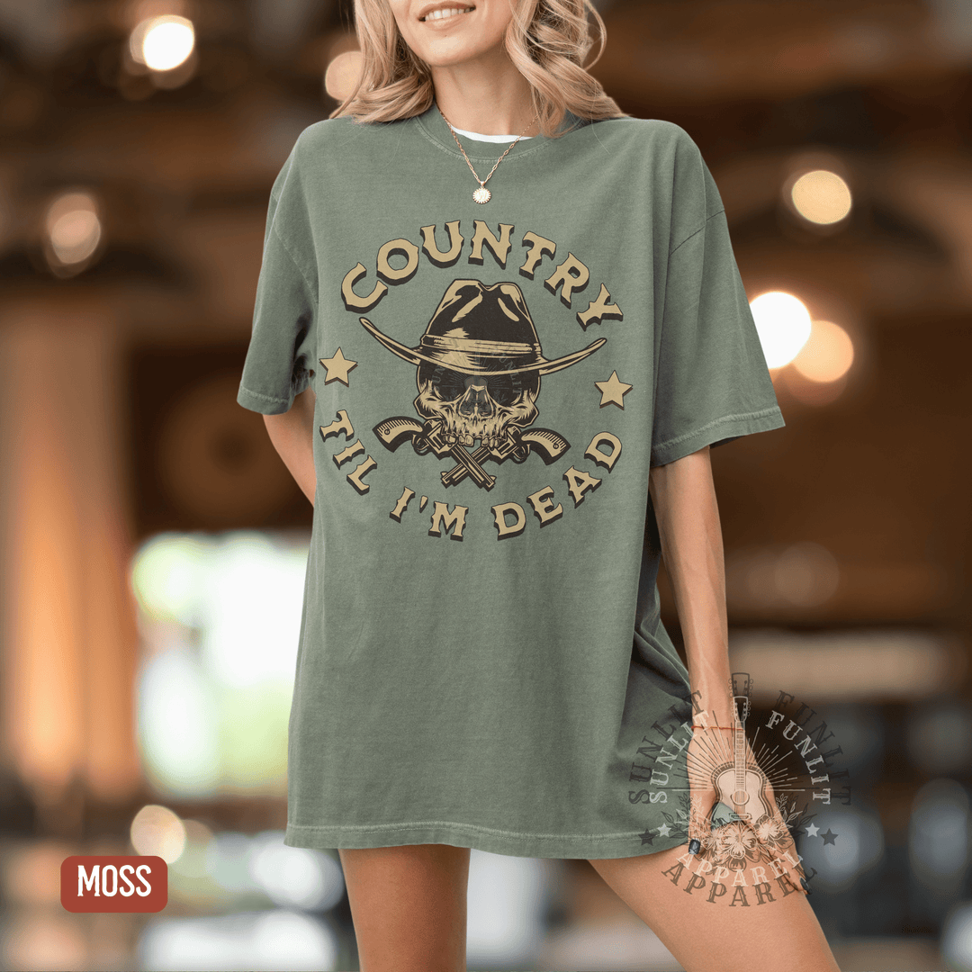 Country Til I'm Dead Country Fan Tee - Sunlit Funlit | Graphic Tees for Country Concert Addicts
