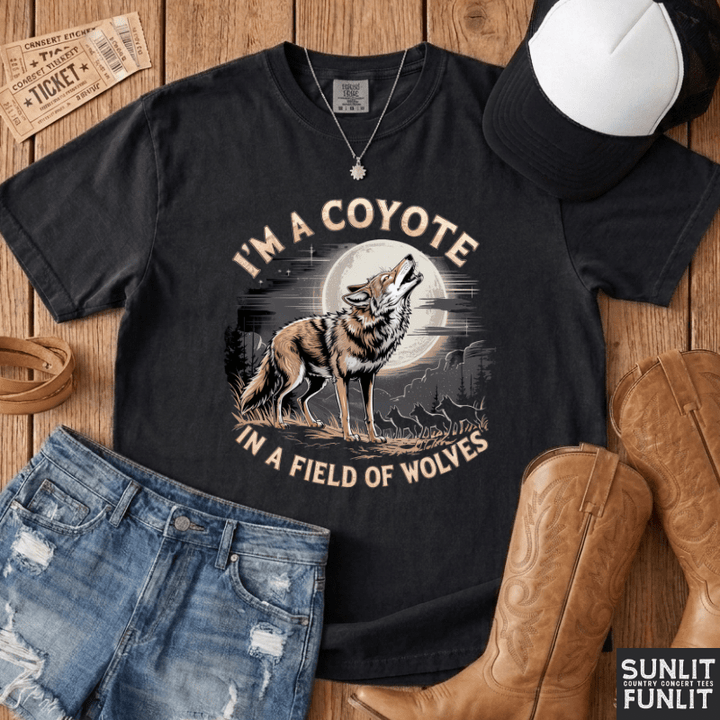 Coyote in a Field of Wolves T-Shirt
