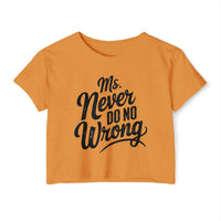 Thumbnail for Crop Top Never Do No Wrong Shirt, Boho Vibes Tee, Music Festival Clothing, Summer Concert Attire, Women's Casual Outfit - Sunlit Funlit | Graphic Tees for Country Concert Addicts
