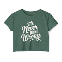 Thumbnail for Crop Top Never Do No Wrong Shirt, Boho Vibes Tee, Music Festival Clothing, Summer Concert Attire, Women's Casual Outfit - Sunlit Funlit | Graphic Tees for Country Concert Addicts