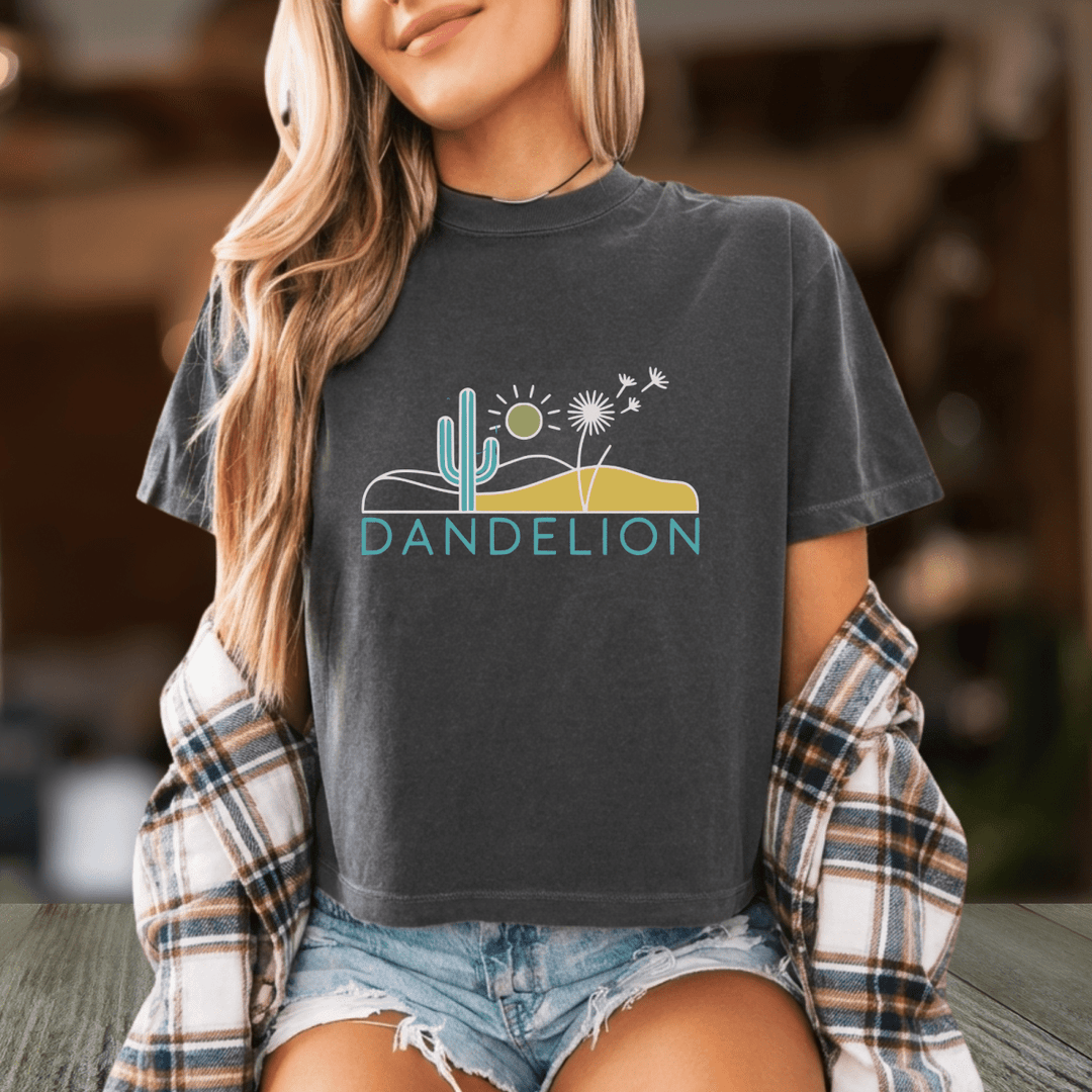 Dandelion Country Concert Cropped Tee - Sunlit Funlit | Graphic Tees for Country Concert Addicts