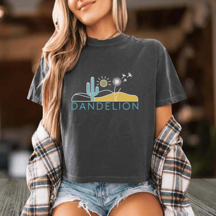 Dandelion Country Concert Cropped Tee - Sunlit Funlit | Graphic Tees for Country Concert Addicts