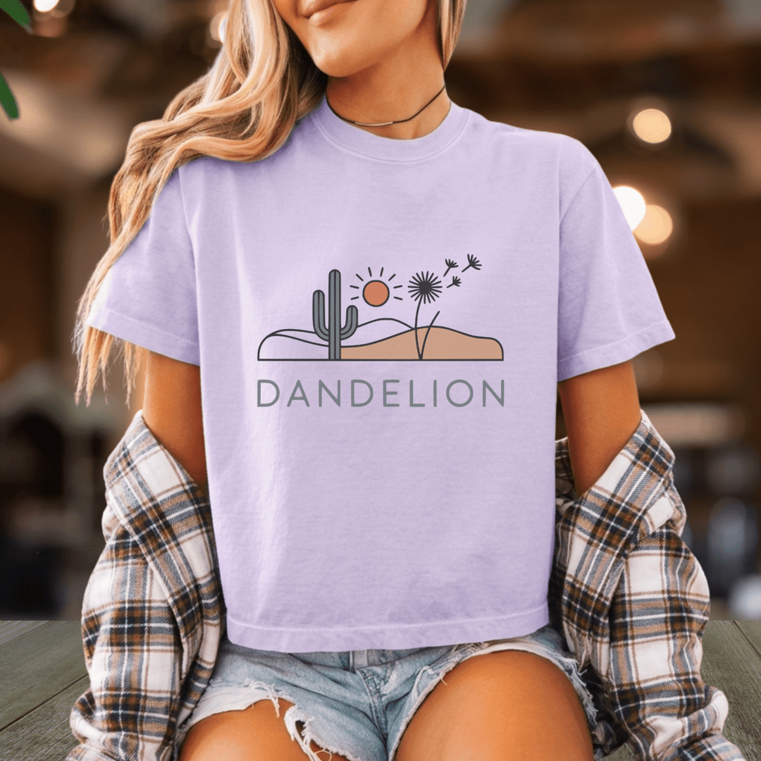 Dandelion Country Concert Cropped Tee - Sunlit Funlit | Graphic Tees for Country Concert Addicts