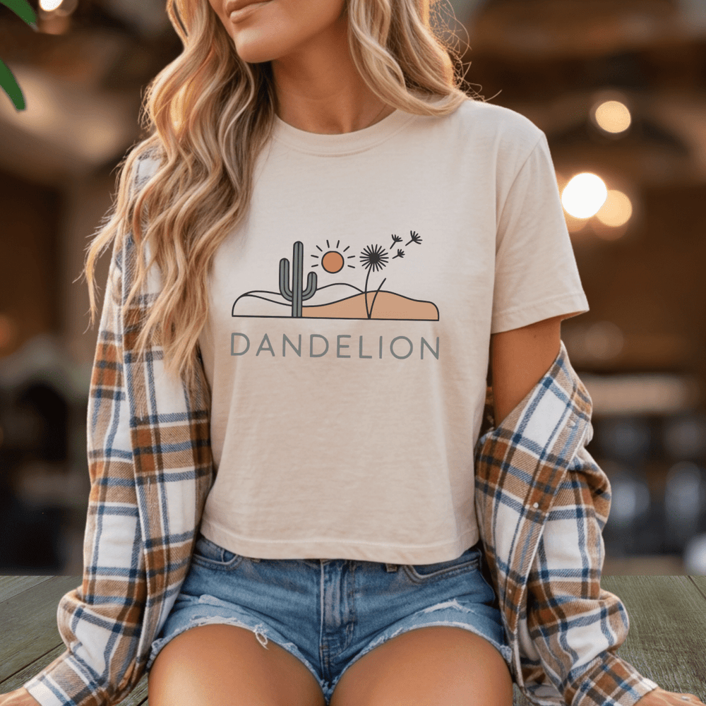 Dandelion Country Concert Cropped Tee - Sunlit Funlit | Graphic Tees for Country Concert Addicts