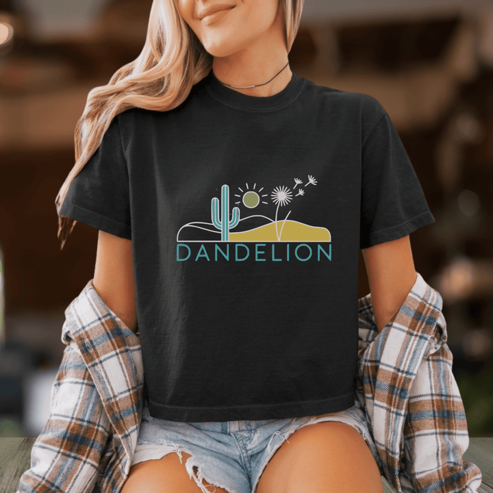 Dandelion Country Concert Cropped Tee - Sunlit Funlit | Graphic Tees for Country Concert Addicts