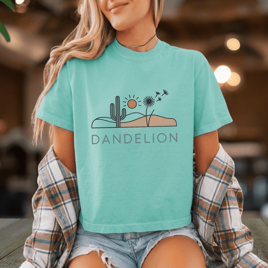 Dandelion Country Concert Cropped Tee - Sunlit Funlit | Graphic Tees for Country Concert Addicts