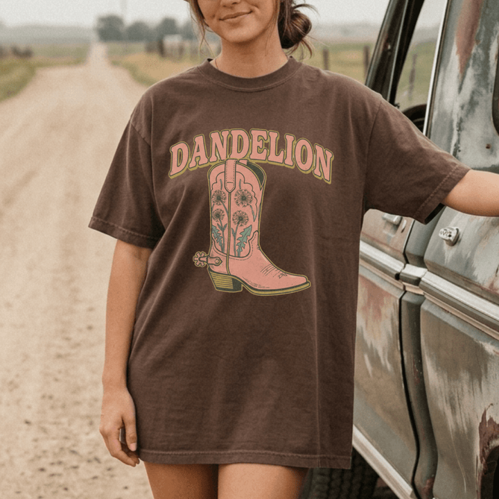Dandelion Western Boot T-Shirt