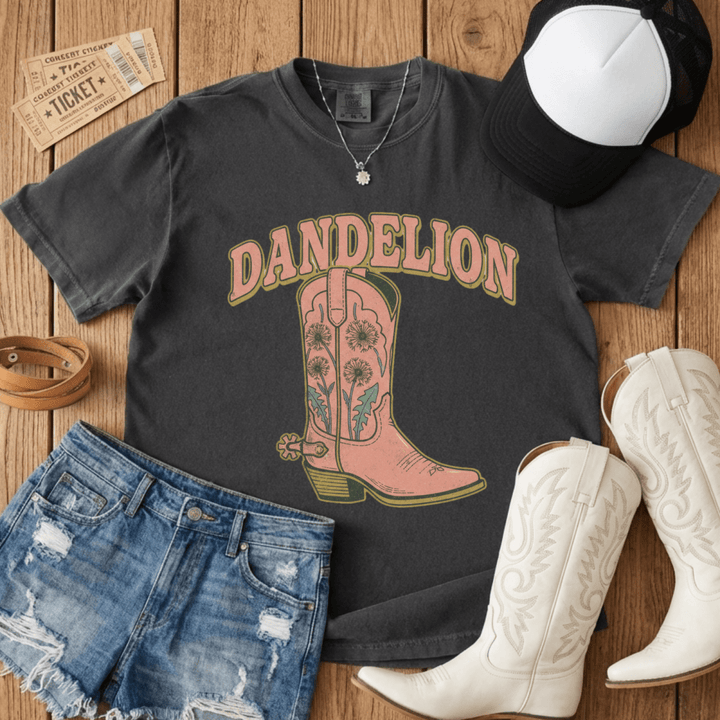 Dandelion Western Boot T-Shirt