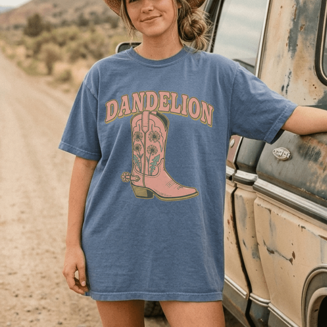 Dandelion Western Boot T-Shirt
