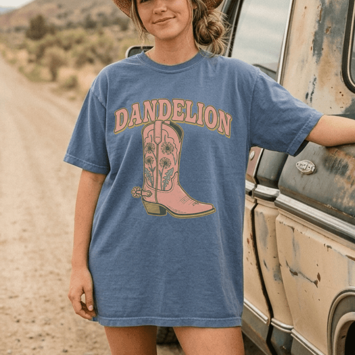 Dandelion Western Boot T-Shirt