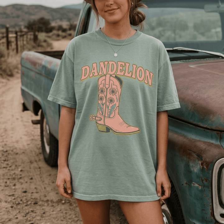 Dandelion Western Boot T-Shirt