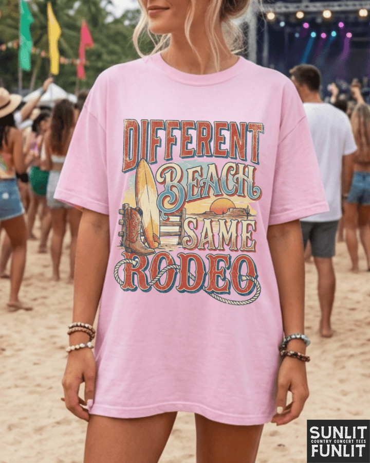 Different Beach Same Rodeo Tee