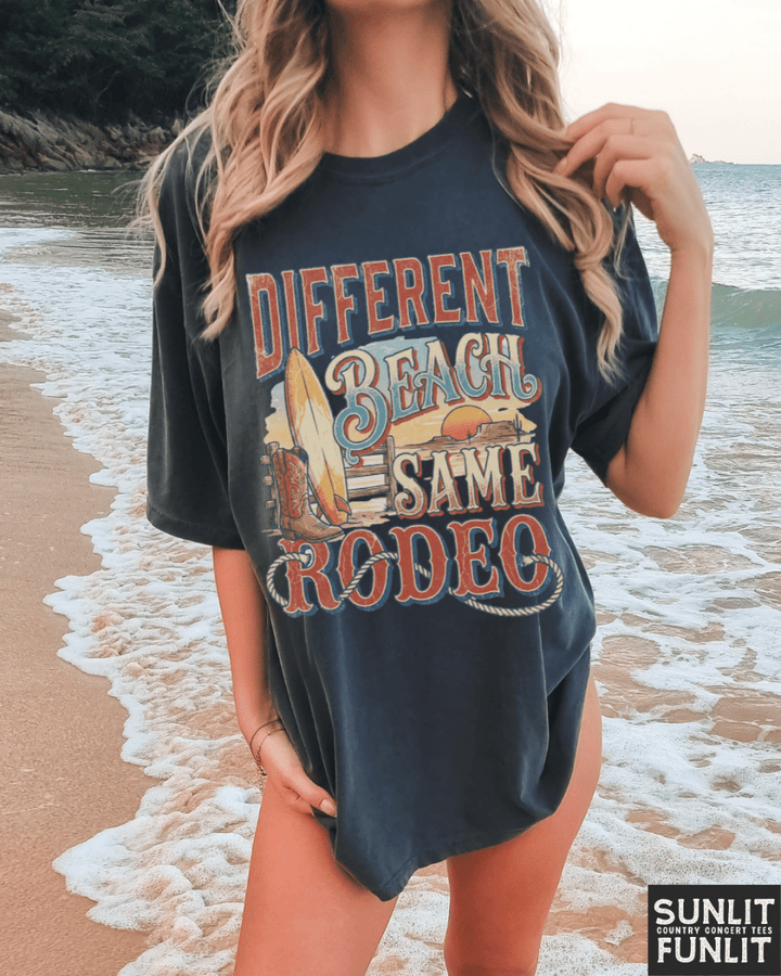 Different Beach Same Rodeo Tee