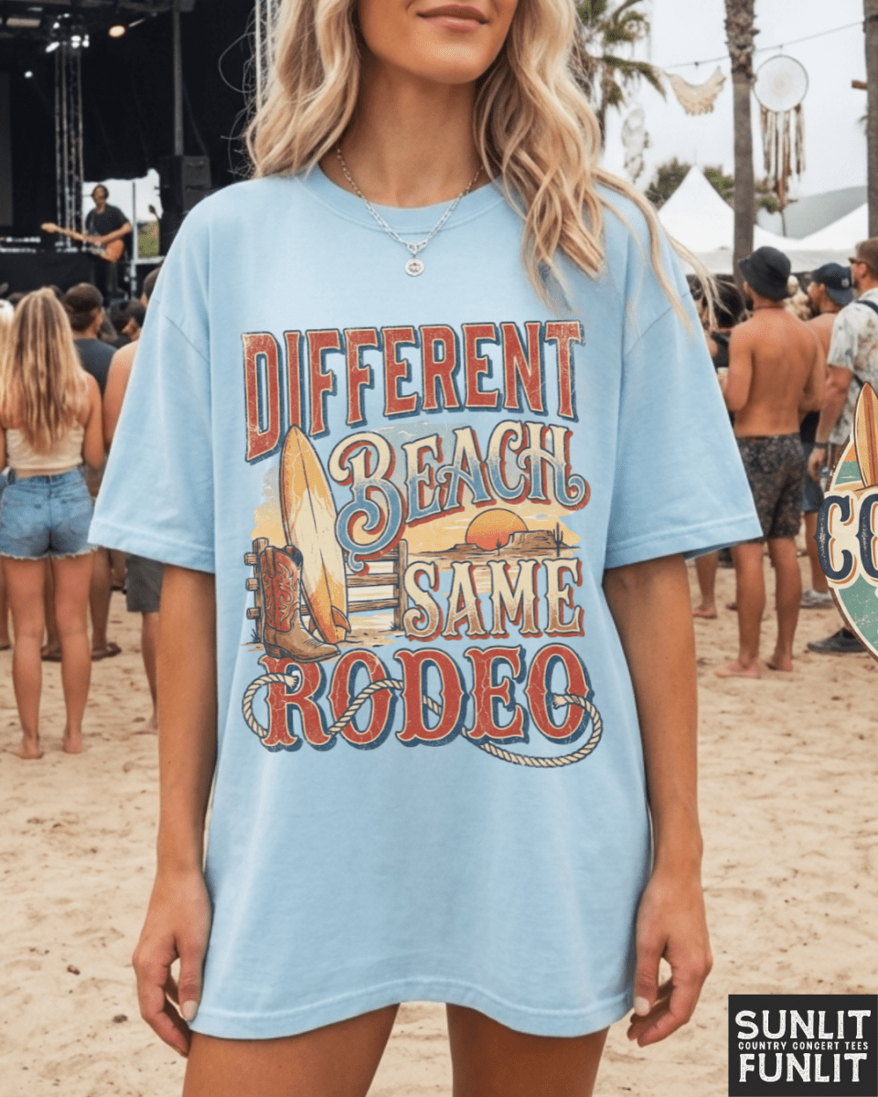 Different Beach Same Rodeo Tee