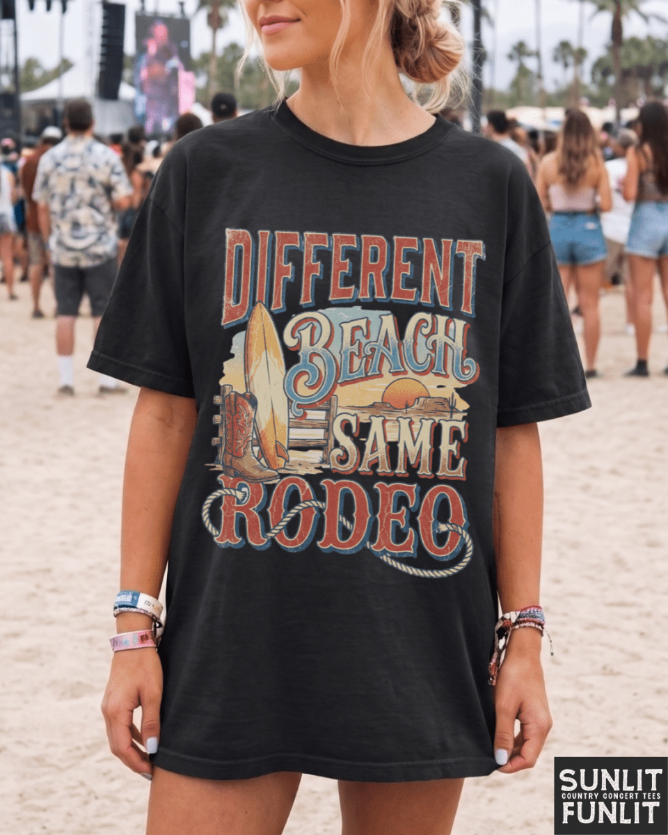Different Beach Same Rodeo Tee