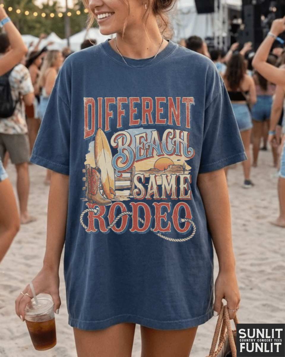 Different Beach Same Rodeo Tee