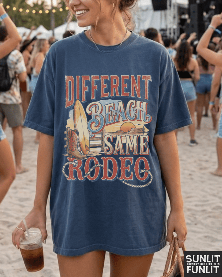 Different Beach Same Rodeo Tee