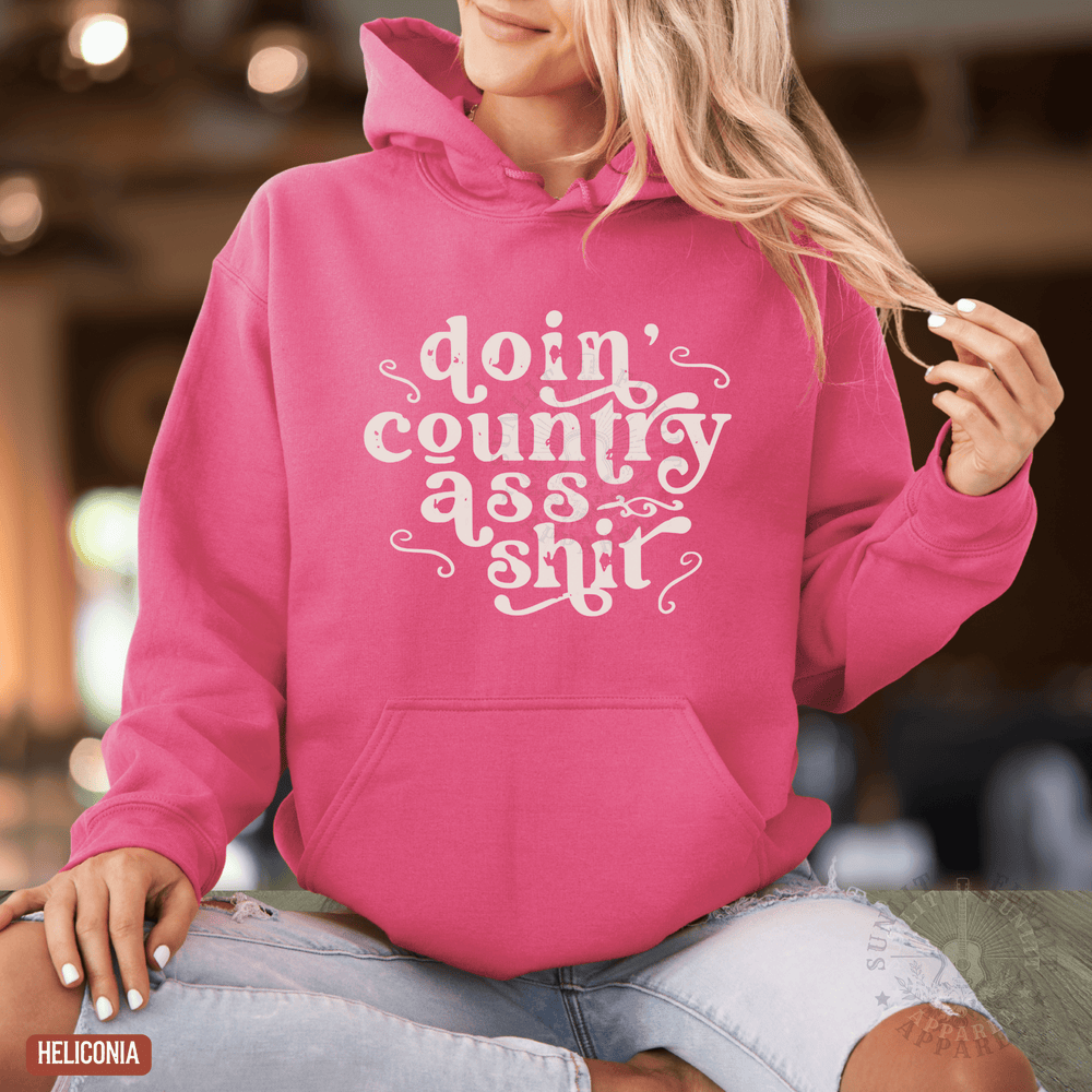 Doin' Country Ass Sh*t Country Concert Hoodie - Sunlit Funlit | Graphic Tees for Country Concert Addicts