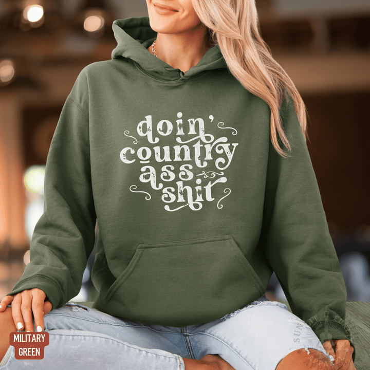 Doin' Country Ass Sh*t Country Concert Hoodie - Sunlit Funlit | Graphic Tees for Country Concert Addicts