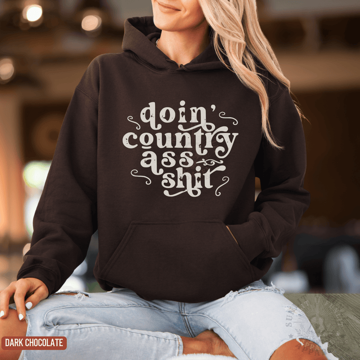 Doin' Country Ass Sh*t Country Concert Hoodie - Sunlit Funlit | Graphic Tees for Country Concert Addicts
