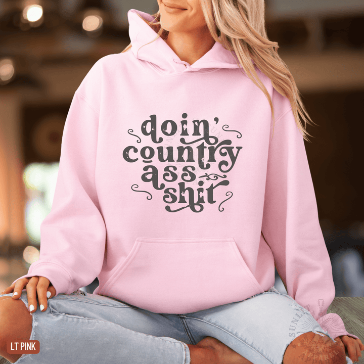 Doin' Country Ass Sh*t Country Concert Hoodie - Sunlit Funlit | Graphic Tees for Country Concert Addicts