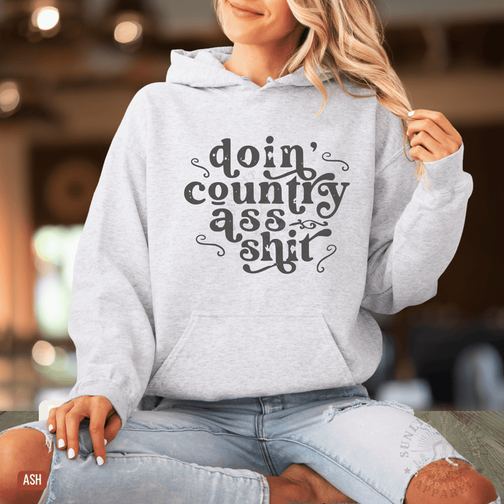 Doin' Country Ass Sh*t Country Concert Hoodie - Sunlit Funlit | Graphic Tees for Country Concert Addicts