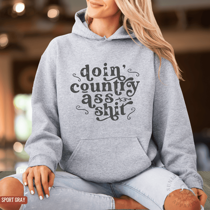 Doin' Country Ass Sh*t Country Concert Hoodie - Sunlit Funlit | Graphic Tees for Country Concert Addicts