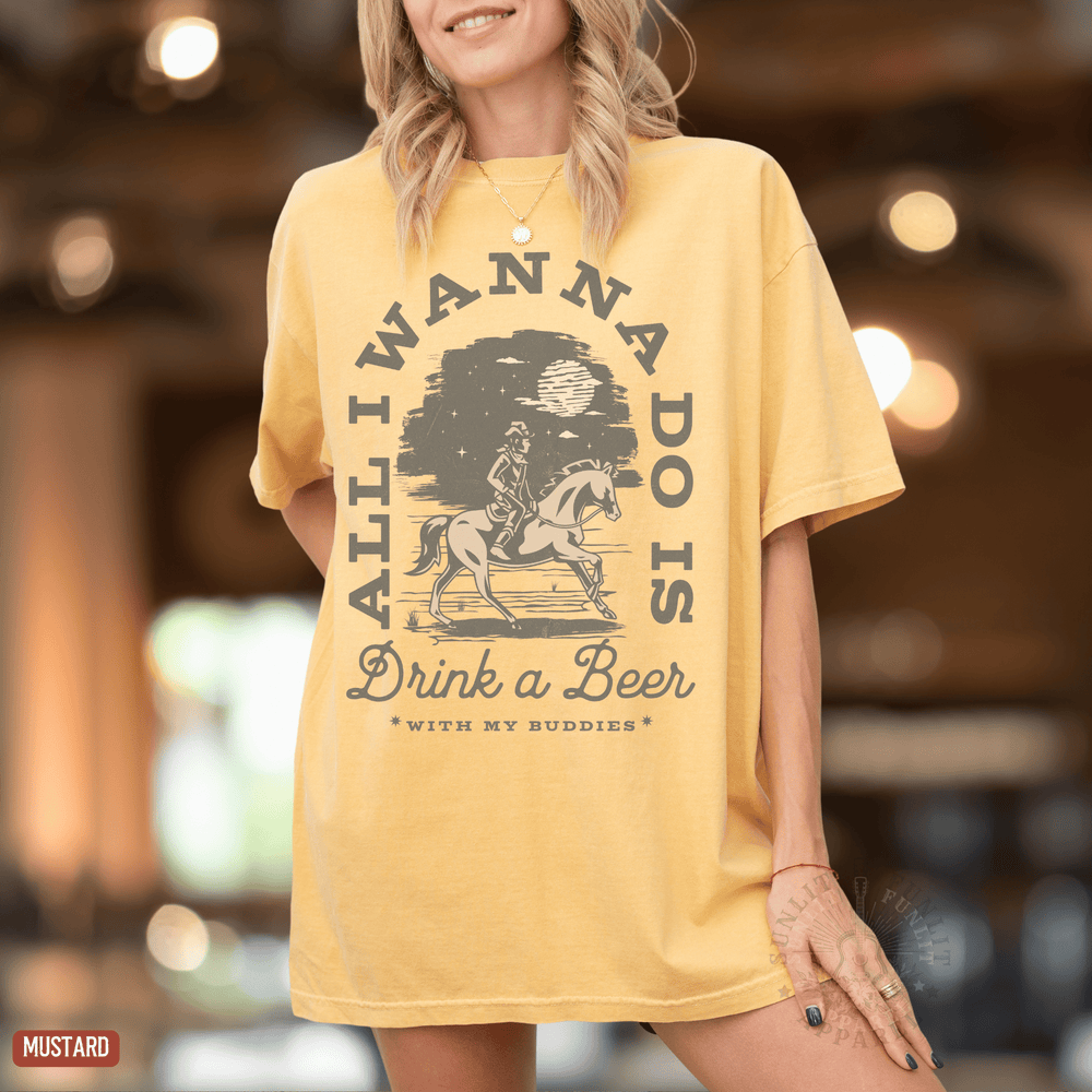 Drink a Beer With My Buddies Tee - Sunlit Funlit | Graphic Tees for Country Concert Addicts
