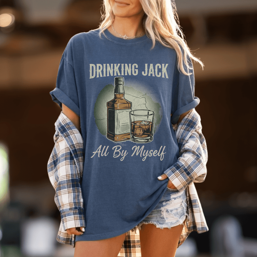Drinking Jack All By Myself Country Concert Shirt - Sunlit Funlit | Graphic Tees for Country Concert Addicts