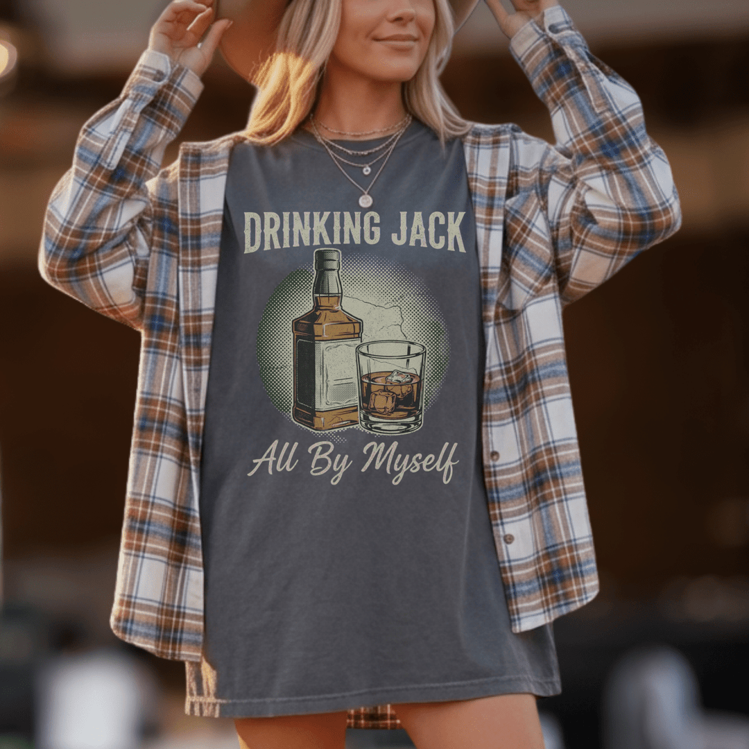Drinking Jack All By Myself Country Concert Shirt - Sunlit Funlit | Graphic Tees for Country Concert Addicts
