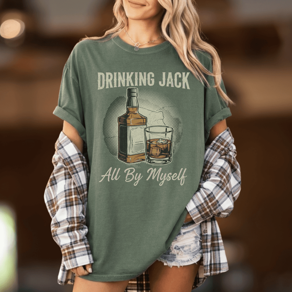 Drinking Jack All By Myself Country Concert Shirt - Sunlit Funlit | Graphic Tees for Country Concert Addicts