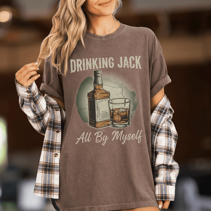 Drinking Jack All By Myself Mens Country Concert Shirt - Sunlit Funlit | Graphic Tees for Country Concert Addicts