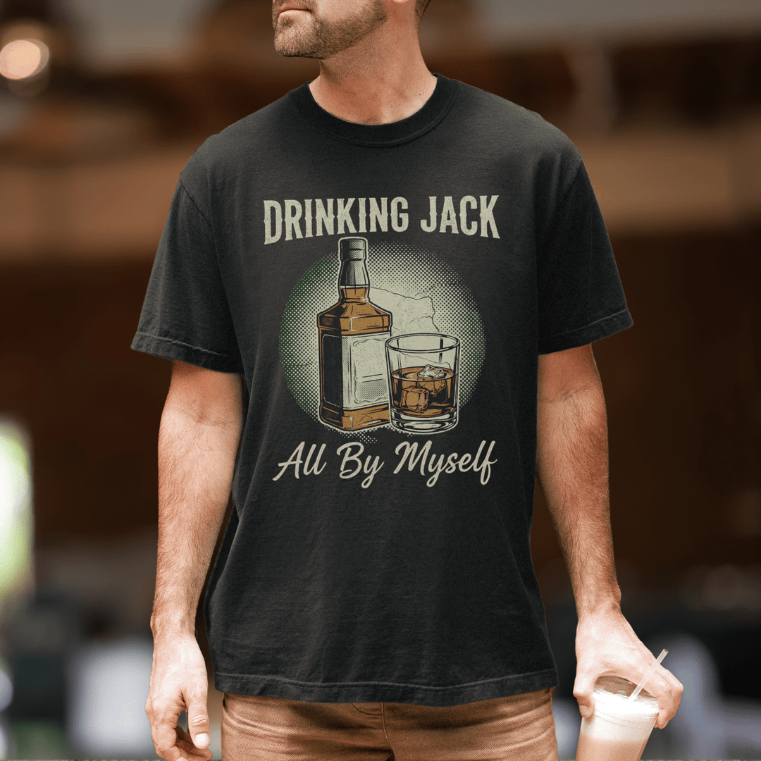 Drinking Jack All By Myself Mens Country Concert Shirt - Sunlit Funlit | Graphic Tees for Country Concert Addicts