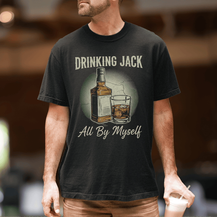 Drinking Jack All By Myself Mens Country Concert Shirt - Sunlit Funlit | Graphic Tees for Country Concert Addicts