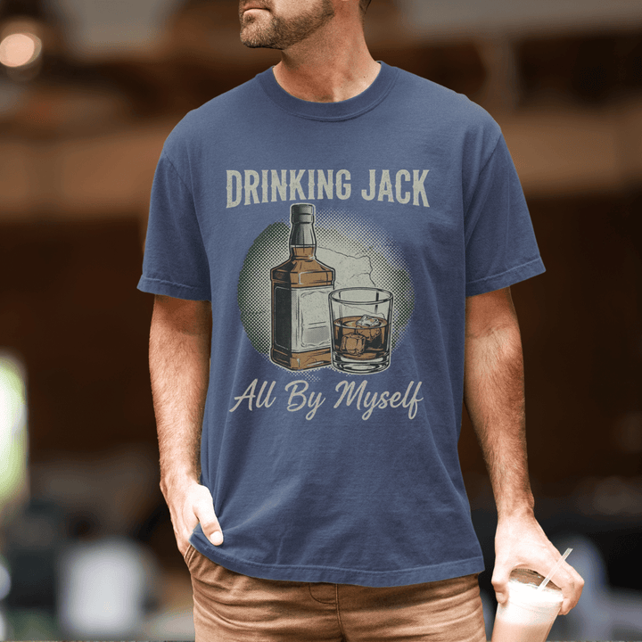 Drinking Jack All By Myself Mens Country Concert Shirt - Sunlit Funlit | Graphic Tees for Country Concert Addicts