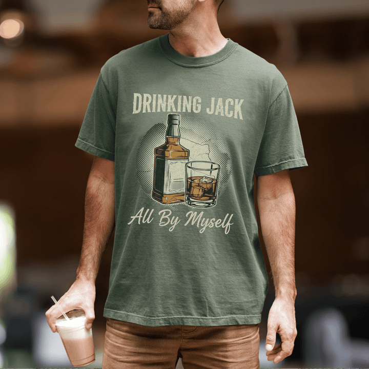 Drinking Jack All By Myself Mens Country Concert Shirt - Sunlit Funlit | Graphic Tees for Country Concert Addicts