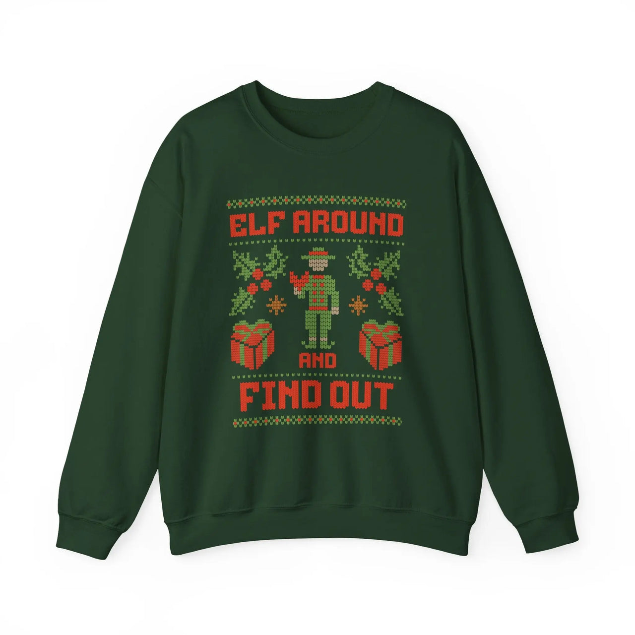 Elf Around & Find Out Funny Christmas Sweater - Sunlit Funlit Country Music Tees