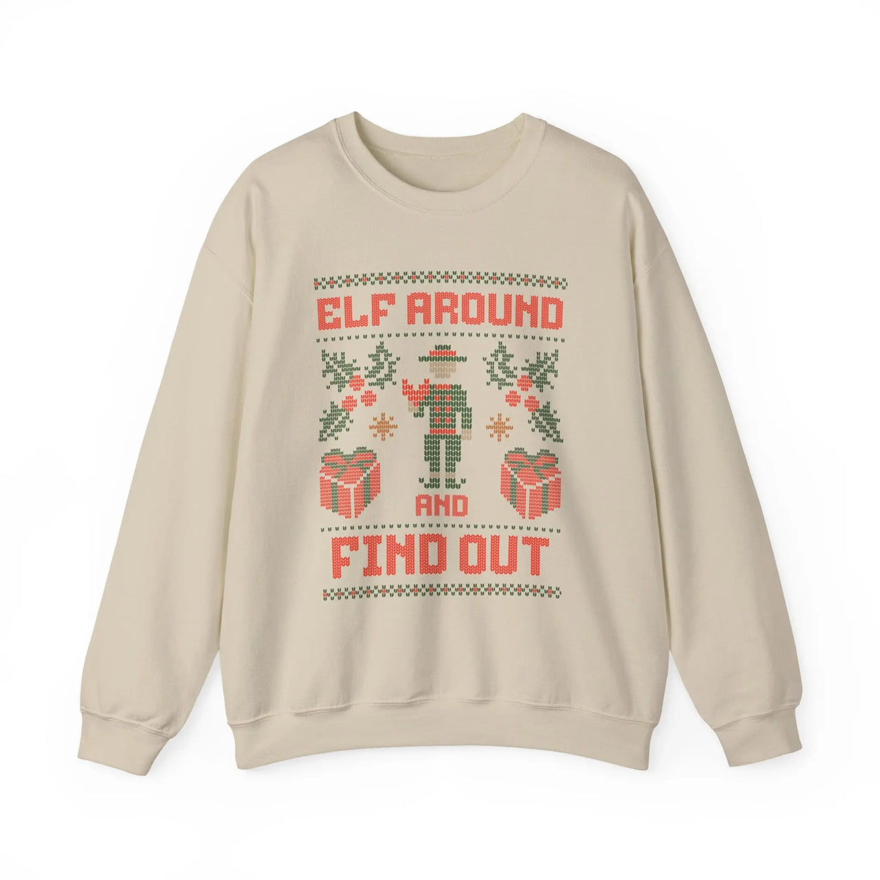 Elf Around & Find Out Funny Christmas Sweater - Sunlit Funlit Country Music Tees