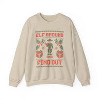 Thumbnail for Elf Around & Find Out Funny Christmas Sweater - Sunlit Funlit Country Music Tees