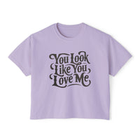 Thumbnail for Ella You Look Like You Love Me Comfort Colors Boxy Cropped Tee - Sunlit Funlit Country Music Tees